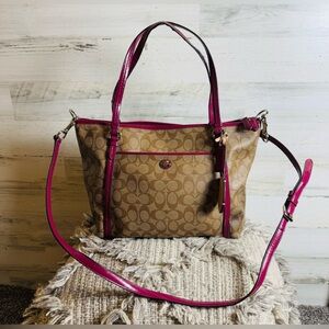 Coach Signature Canvas & Crossbody Bag - Detachable Strap